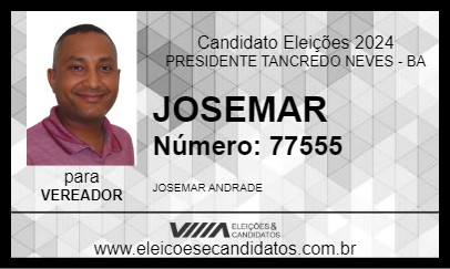 Candidato JOSEMAR 2024 - PRESIDENTE TANCREDO NEVES - Eleições