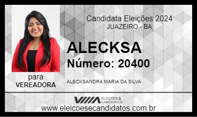 Candidato ALECKSA 2024 - JUAZEIRO - Eleições