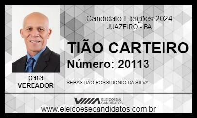 Candidato TIÃO CARTEIRO 2024 - JUAZEIRO - Eleições