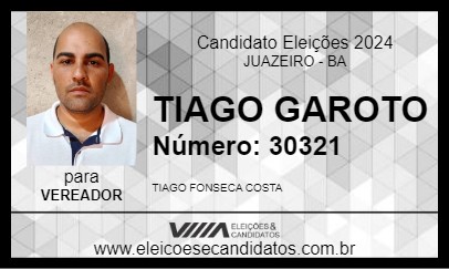 Candidato TIAGO GAROTO 2024 - JUAZEIRO - Eleições