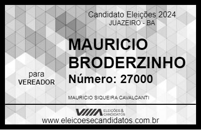 Candidato MAURICIO BRODERZINHO 2024 - JUAZEIRO - Eleições