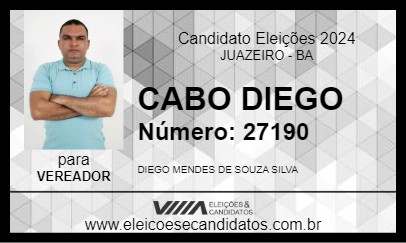 Candidato CABO DIEGO 2024 - JUAZEIRO - Eleições