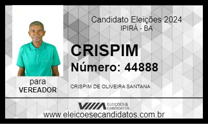 Candidato CRISPIM 2024 - IPIRÁ - Eleições