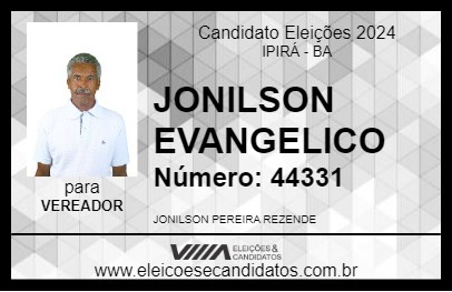 Candidato JONILSON EVANGELICO 2024 - IPIRÁ - Eleições