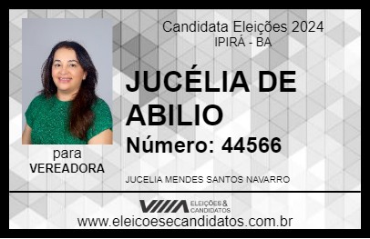 Candidato JUCÉLIA DE ABILIO 2024 - IPIRÁ - Eleições