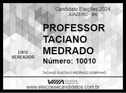 Candidato PROFESSOR TACIANO MEDRADO 2024 - JUAZEIRO - Eleições