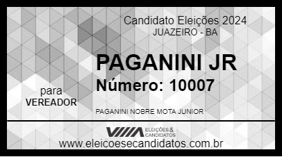 Candidato PAGANINI JR 2024 - JUAZEIRO - Eleições