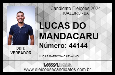 Candidato LUCAS CARVALHO 2024 - JUAZEIRO - Eleições