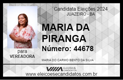 Candidato MARIA BOCÃO 2024 - JUAZEIRO - Eleições