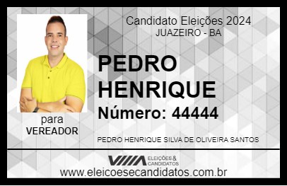 Candidato PEDRO HENRIQUE 2024 - JUAZEIRO - Eleições