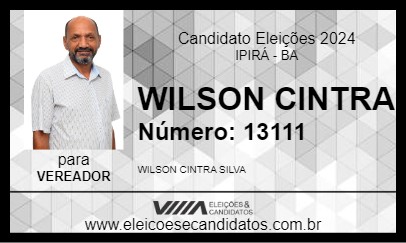 Candidato WILSON CINTRA 2024 - IPIRÁ - Eleições