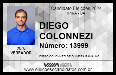 Candidato DIEGO COLONNEZI 2024 - IPIRÁ - Eleições