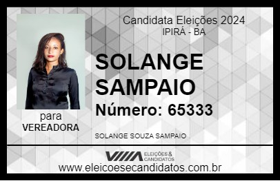 Candidato SOLANGE SAMPAIO 2024 - IPIRÁ - Eleições