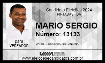 Candidato MARIO SERGIO 2024 - PINTADAS - Eleições