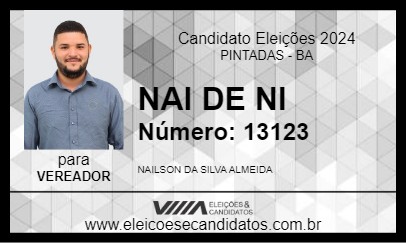 Candidato NAI DE NI 2024 - PINTADAS - Eleições