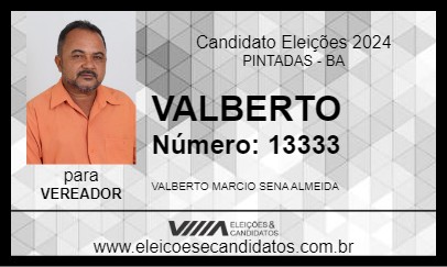 Candidato VALBERTO 2024 - PINTADAS - Eleições