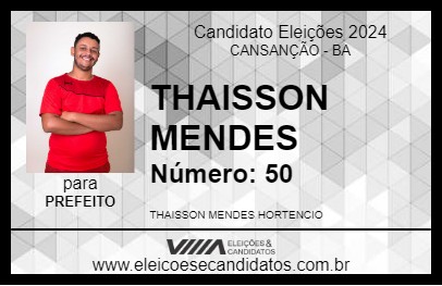 Candidato THAISSON MENDES 2024 - CANSANÇÃO - Eleições