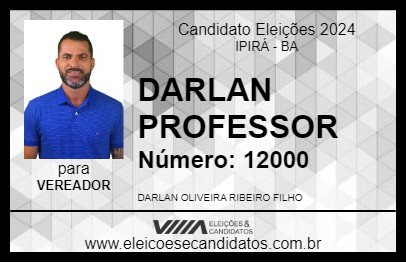 Candidato PROFESSOR DARLAN 2024 - IPIRÁ - Eleições