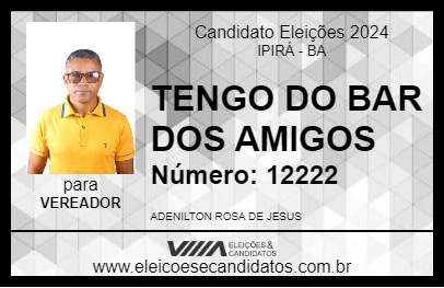 Candidato TENGO DO BAR DOS AMIGOS 2024 - IPIRÁ - Eleições