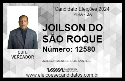 Candidato JOILSON DO SÃO ROQUE 2024 - IPIRÁ - Eleições