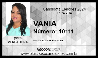 Candidato VANIA 2024 - IPIRÁ - Eleições