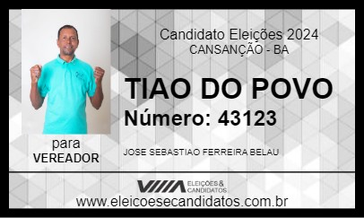 Candidato TIAO DO POVO 2024 - CANSANÇÃO - Eleições