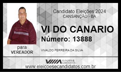 Candidato VI DO CANARIO 2024 - CANSANÇÃO - Eleições