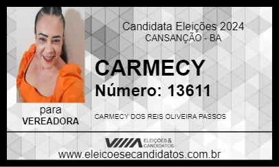 Candidato CARMECY 2024 - CANSANÇÃO - Eleições