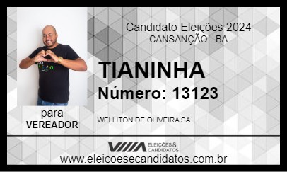 Candidato TIANINHA 2024 - CANSANÇÃO - Eleições