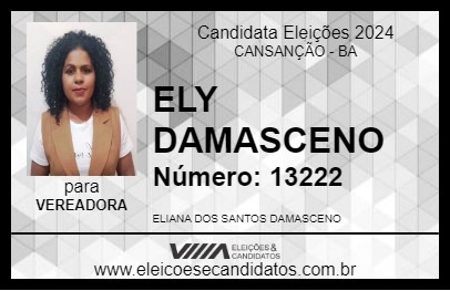 Candidato ELY DAMASCENO 2024 - CANSANÇÃO - Eleições