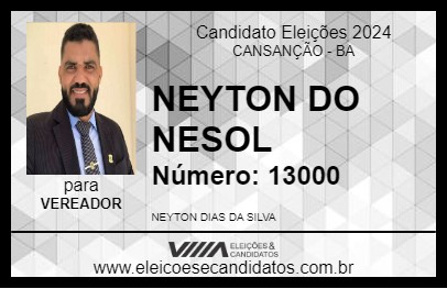 Candidato NEYTON DO NELSON 2024 - CANSANÇÃO - Eleições