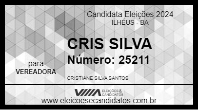 Candidato CRIS SILVA 2024 - ILHÉUS - Eleições