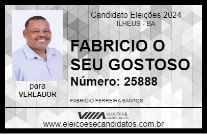 Candidato FABRICIO FERREIRA 2024 - ILHÉUS - Eleições