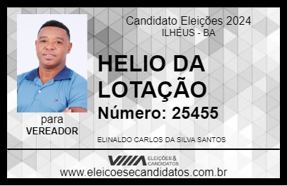 Candidato HELIO DA LOTAÇÃO 2024 - ILHÉUS - Eleições