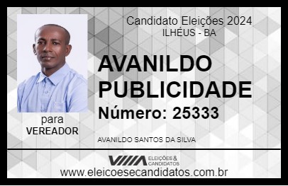 Candidato AVANILDO PUBLICIDADE 2024 - ILHÉUS - Eleições