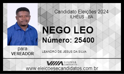 Candidato NEGO LEO 2024 - ILHÉUS - Eleições