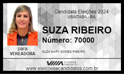 Candidato SUZA RIBEIRO 2024 - UBAITABA - Eleições