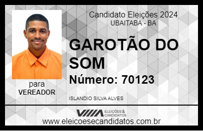 Candidato GAROTÃO DO SOM 2024 - UBAITABA - Eleições