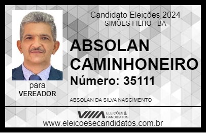 Candidato ABSOLAN CAMINHONEIRO 2024 - SIMÕES FILHO - Eleições