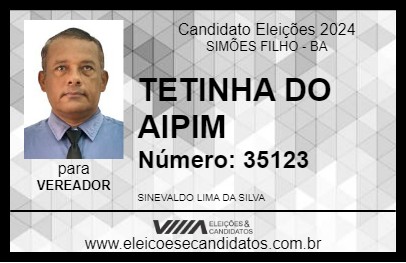 Candidato TETINHA DO AIPIM 2024 - SIMÕES FILHO - Eleições