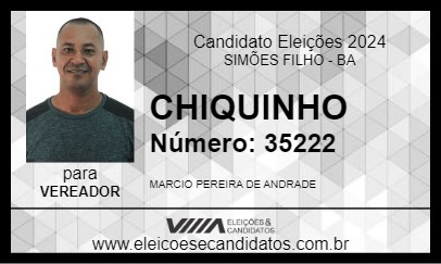 Candidato CHIQUINHO 2024 - SIMÕES FILHO - Eleições