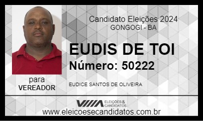 Candidato EUDIS DE TOI 2024 - GONGOGI - Eleições