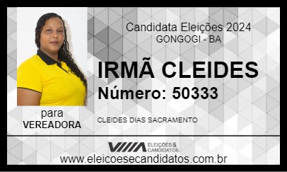 Candidato IRMÃ CLEIDES 2024 - GONGOGI - Eleições