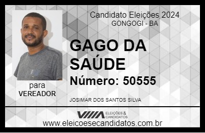 Candidato GAGO DA SAÚDE 2024 - GONGOGI - Eleições