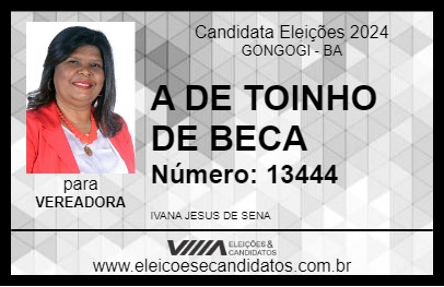 Candidato A DE TOINHO DE BECA 2024 - GONGOGI - Eleições