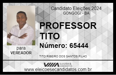 Candidato PROFESSOR TITO 2024 - GONGOGI - Eleições