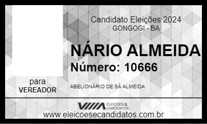 Candidato NÁRIO ALMEIDA 2024 - GONGOGI - Eleições