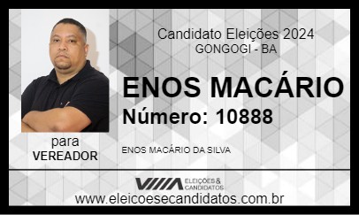 Candidato ENOS MACÁRIO 2024 - GONGOGI - Eleições