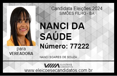 Candidato NANCI DA SAÚDE 2024 - SIMÕES FILHO - Eleições