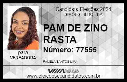 Candidato PAM DE ZINO RASTA 2024 - SIMÕES FILHO - Eleições